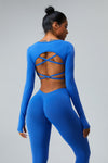 Curve V-Back Strappy Seamless Long Sleeve