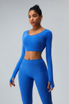 Curve V-Back Strappy Seamless Long Sleeve