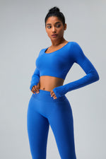 Curve V-Back Strappy Seamless Long Sleeve