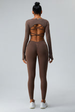 Curve V-Back Strappy Seamless Long Sleeve