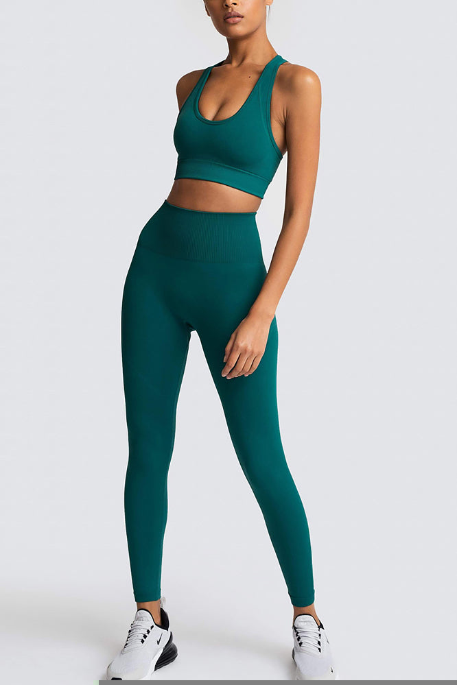 Effortless Racerback Seamless Workout Set - 2 Pieces