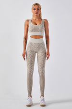 Snake Print Seamless Bra & Legging Set - 2 Pieces