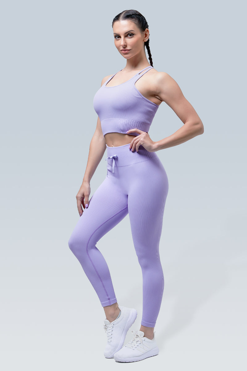 Macaron Power Ribbed Seamless Scrunch Legging