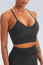 Acid Wash Seamless Y-back Sports Bra