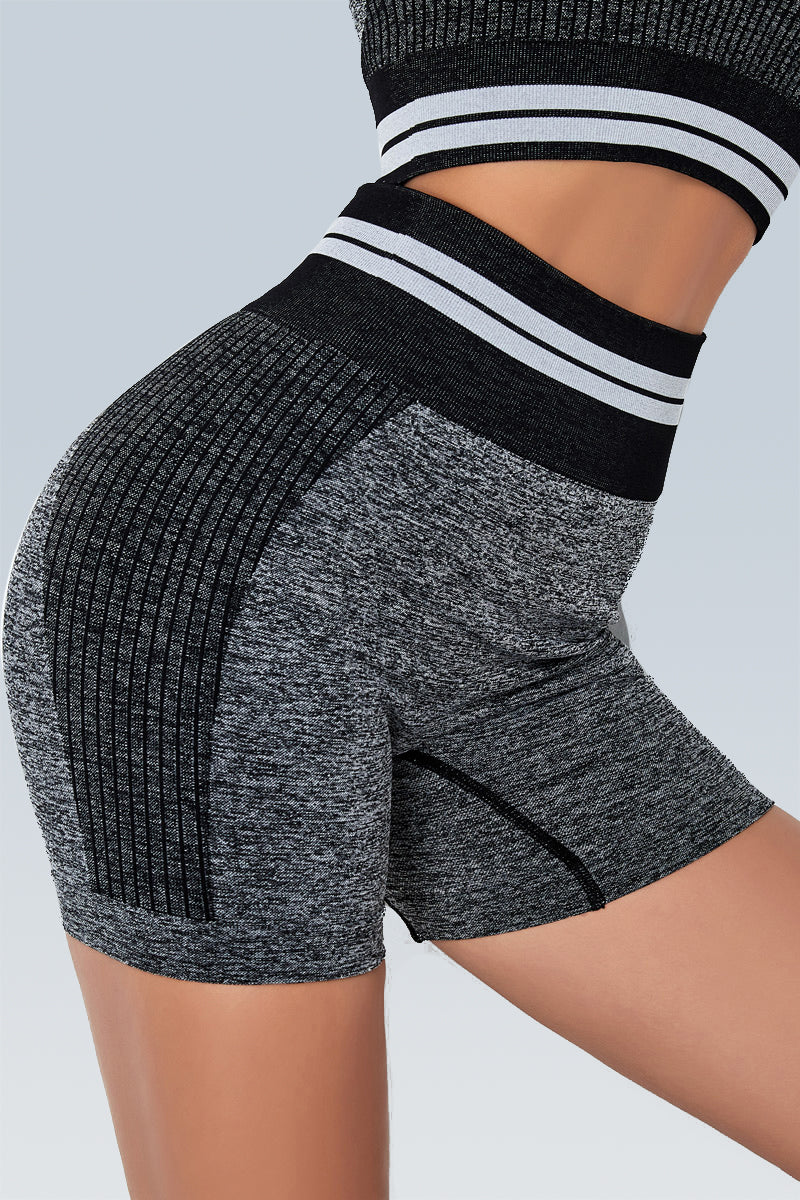 Knitted Stripe Seamless Sports Short