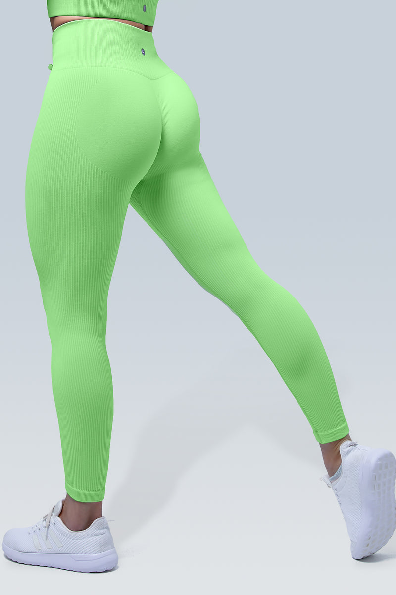 Macaron Power Ribbed Seamless Scrunch Legging