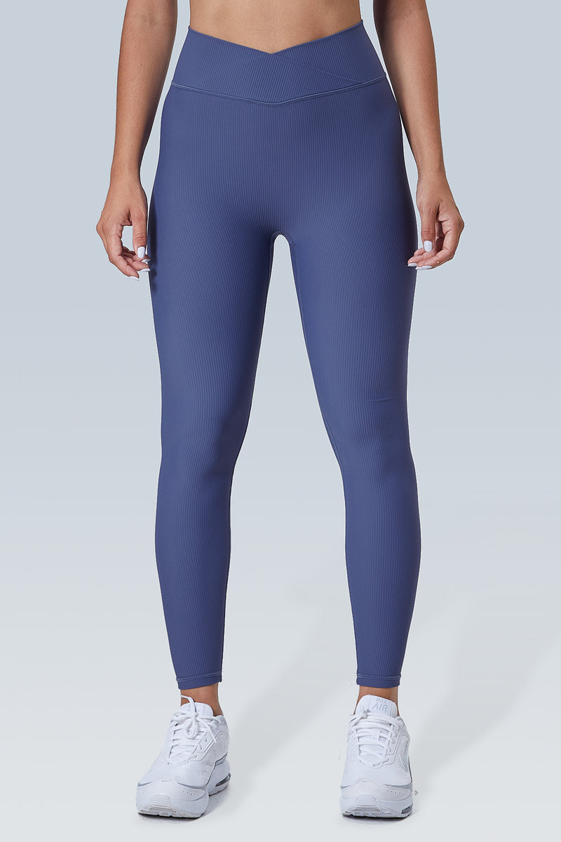 The V Ribbed Crossover Scrunch Legging