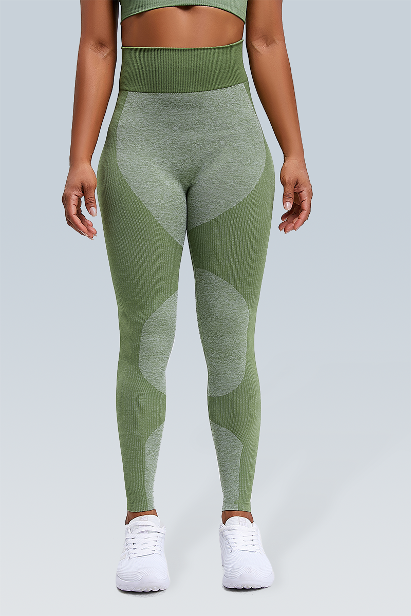 Rib-Knit Space Dye Seamless Legging