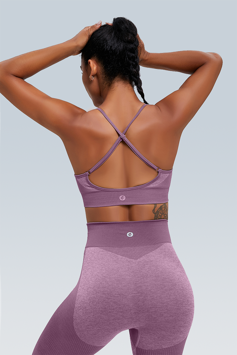 Rib-Knit Space Dye Seamless Bra