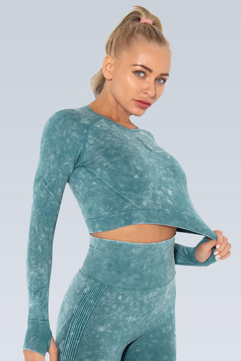 Eva Acid Wash Seamless Long Sleeve