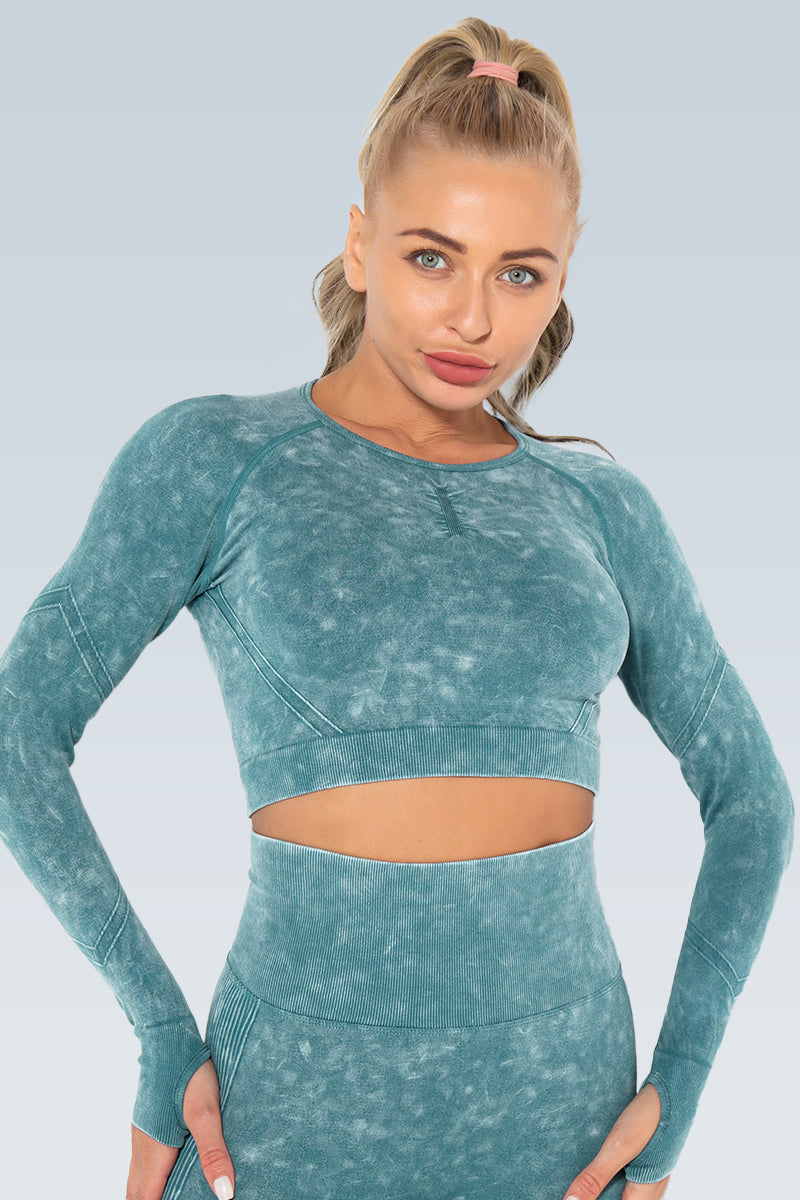 Eva Acid Wash Seamless Long Sleeve