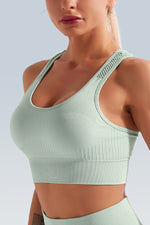 Wavy Breathe Mesh Seamless Racerback Bra