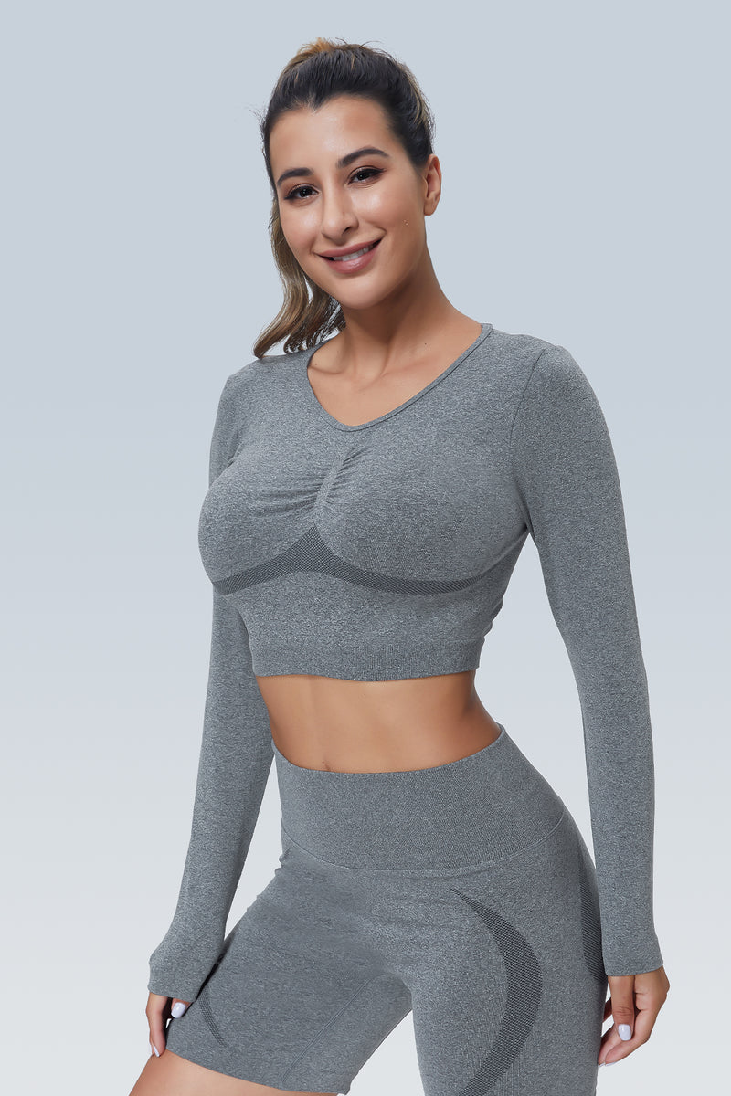 WaveLine Contour Ruched Seamless Long Sleeve