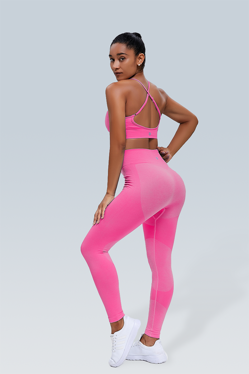 Rib-Knit Space Dye Seamless Legging