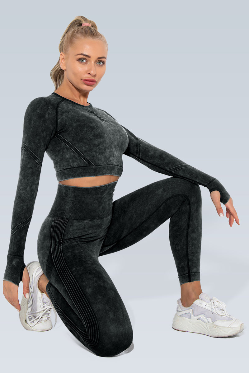 Eva Acid Wash Seamless Long Sleeve