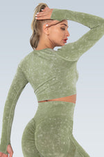 Eva Acid Wash Seamless Long Sleeve