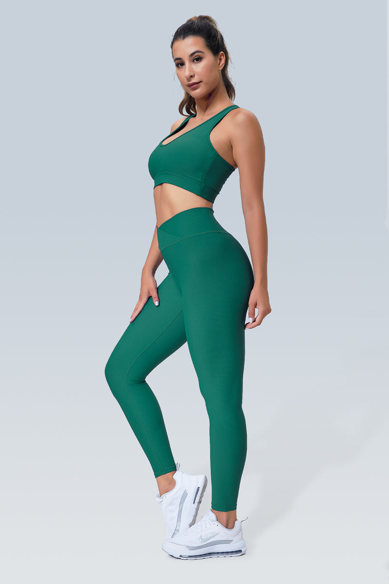 The V Ribbed Crossover Scrunch Legging