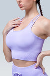 Macaron Power Ribbed Seamless Racer Sports Bra