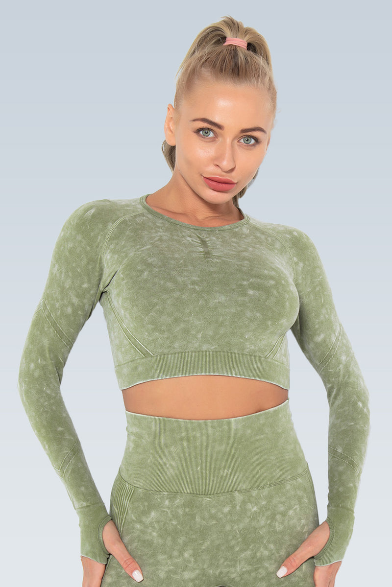 Eva Acid Wash Seamless Long Sleeve