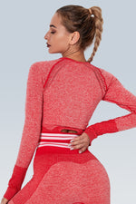 Knitted Stripe Seamless Long Sleeve