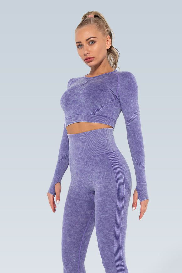 Eva Acid Wash Seamless Long Sleeve