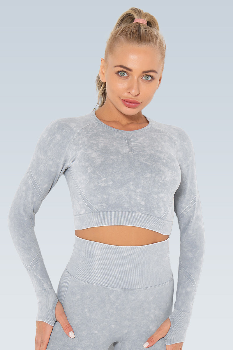 Eva Acid Wash Seamless Long Sleeve