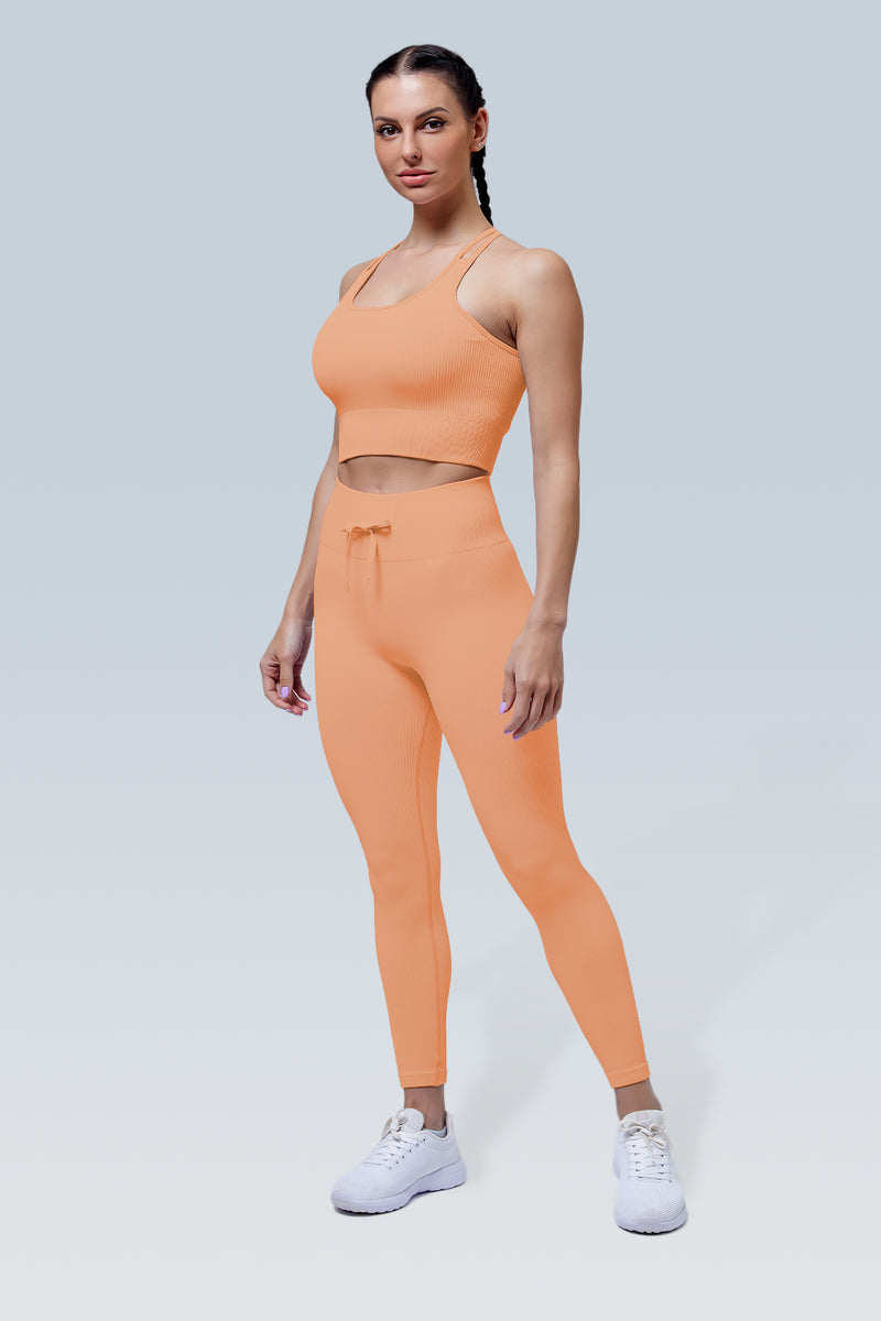 Macaron Power Ribbed Seamless Scrunch Legging