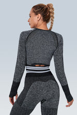 Knitted Stripe Seamless Long Sleeve