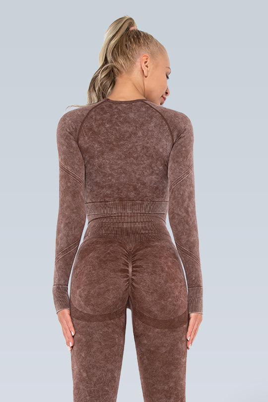 Eva Acid Wash Seamless Long Sleeve