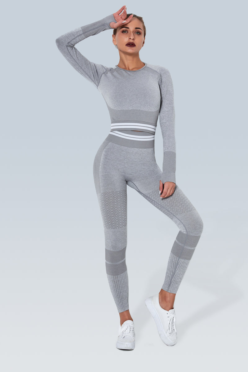 Knitted Stripe Seamless Long Sleeve